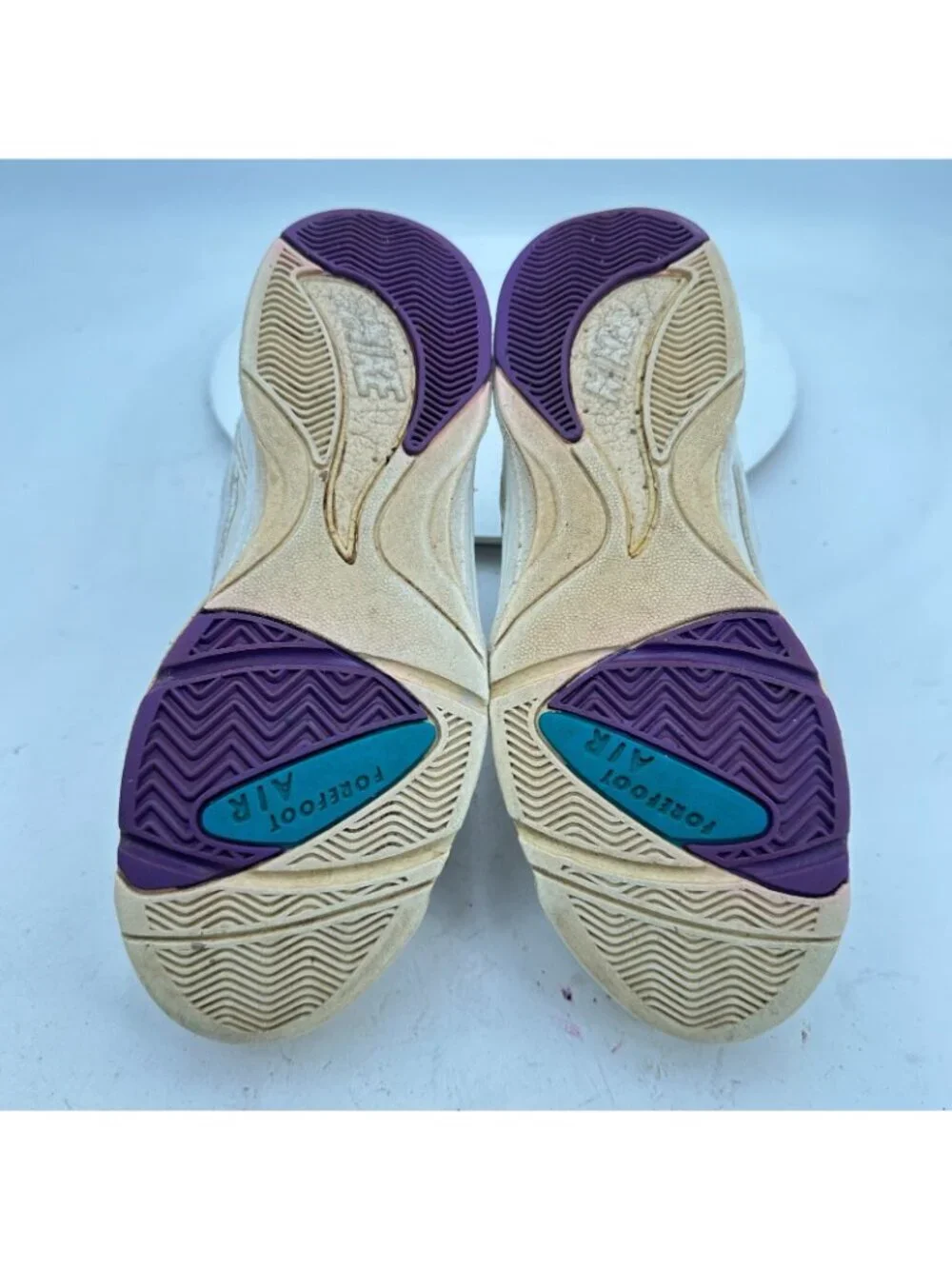 Vintage Nike Air Women Size 8 White Teal Purple Shoes Made In China